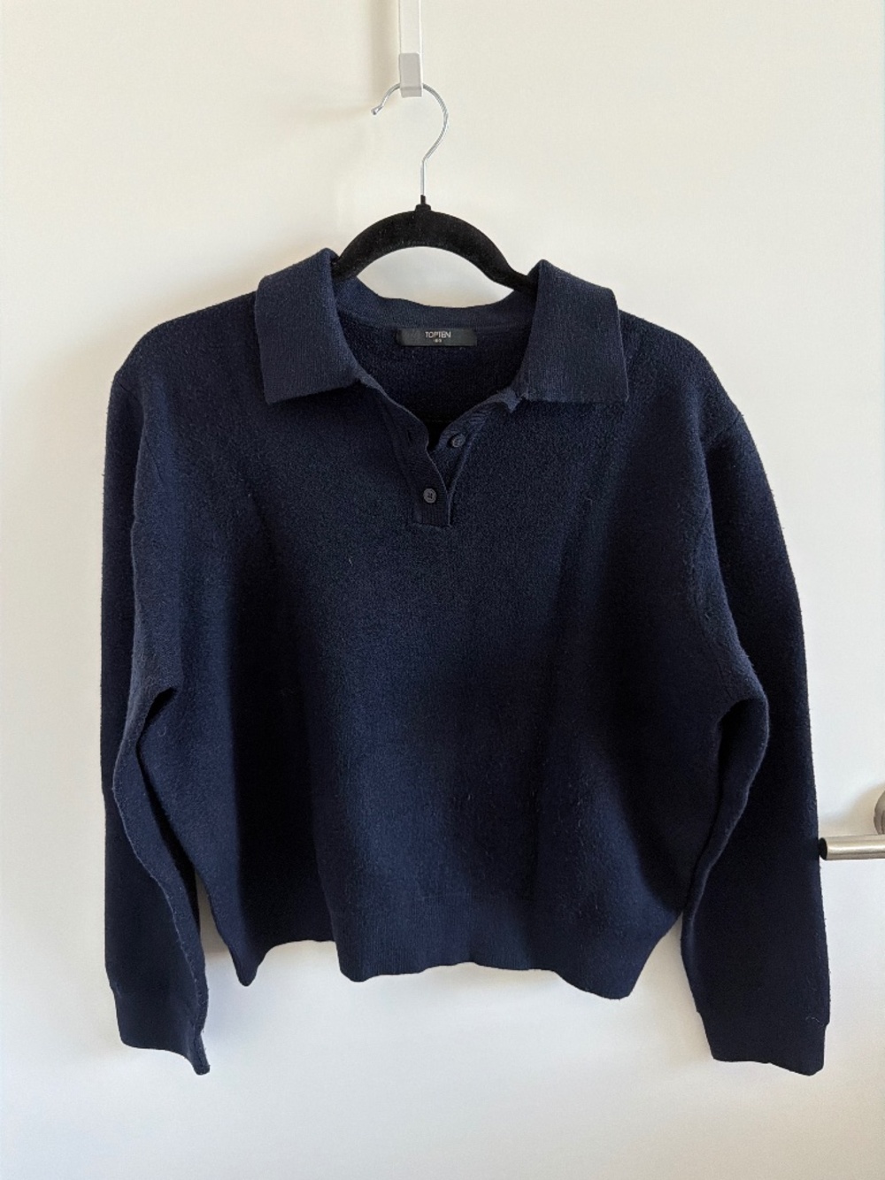 Top Ten Navy Blue Collared Sweater Size M/L